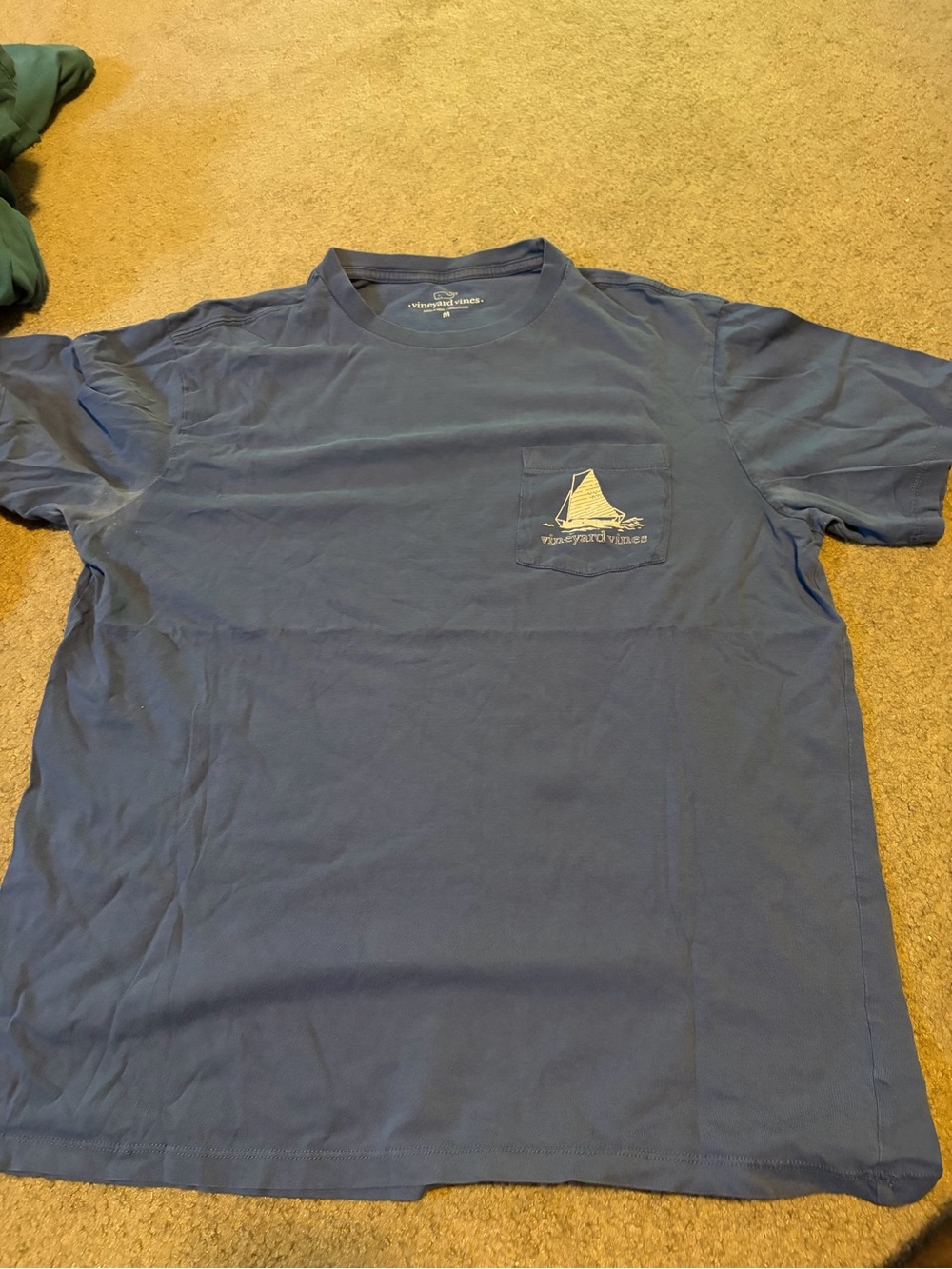 Vineyard Vines Navy Short-Sleeve Pocket Tee with Sailboat Patch